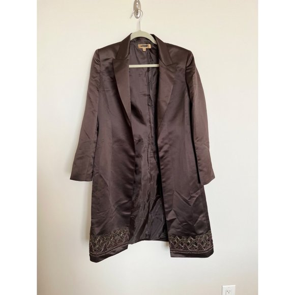 Kasper Jackets & Blazers - Kasper Bronze Knee Length Embroidered Coat - Size 8